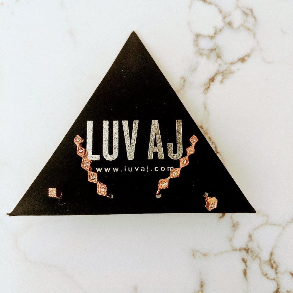 Luv Aj Earring Set - Rose Gold - New